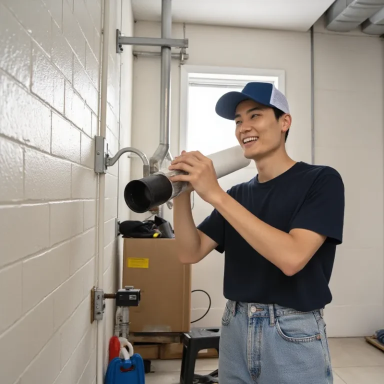 plumber attending a sump pump maintenance service